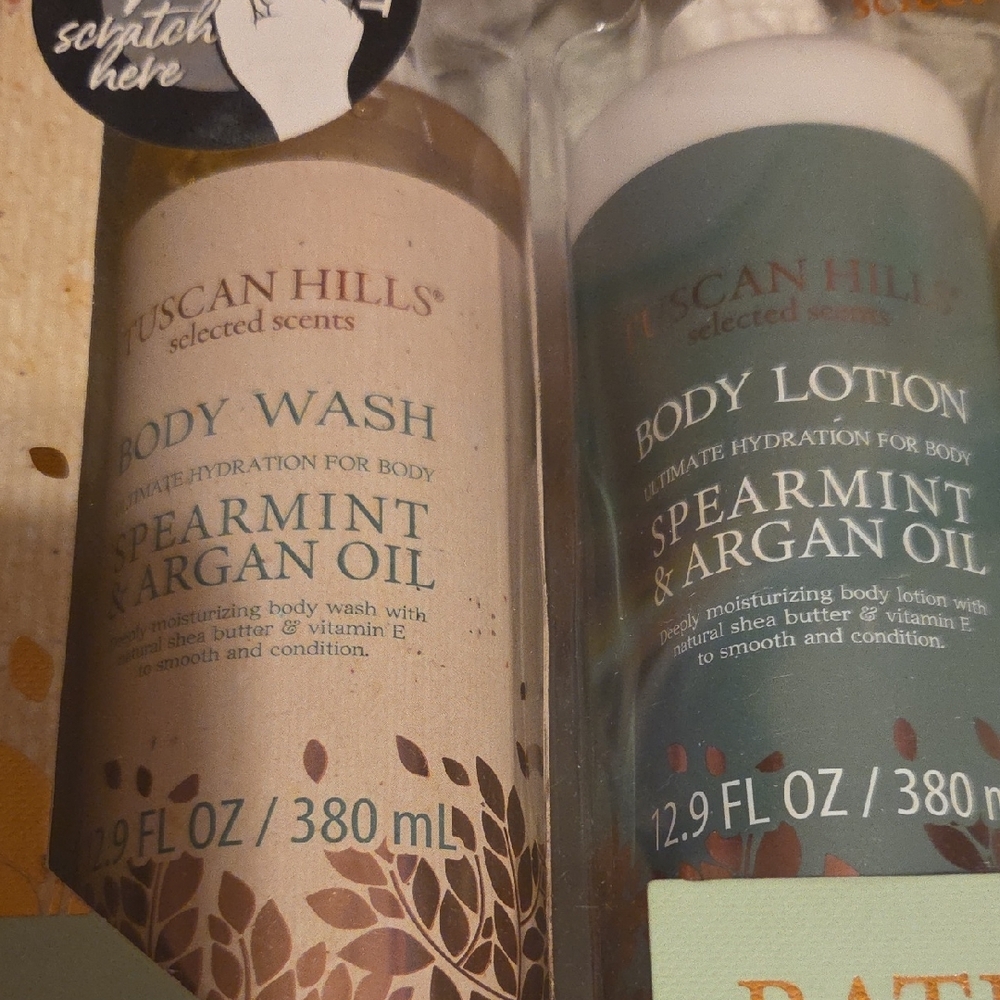 Tuscan Hills Spearmint & Argan Oil Body Wash Set, New In Box - Picture 4 of 6